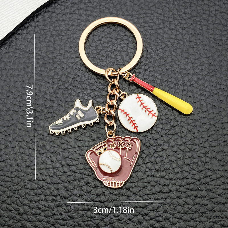 Niche Sports Wind Oil Dropping Baseball Sneakers Gloves Keychain Couples Personalized Games Gift Pendant
