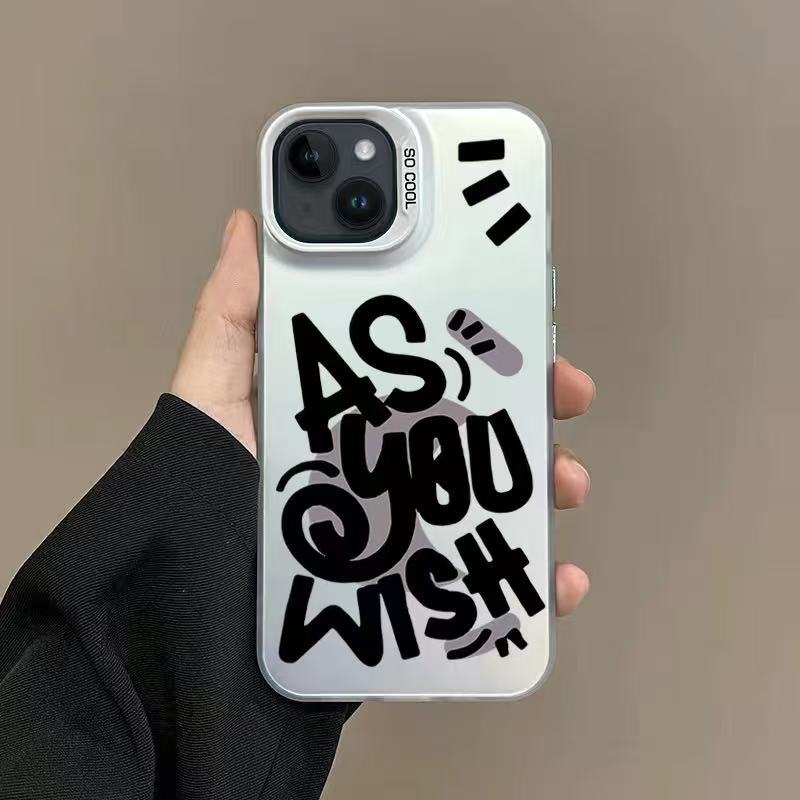 Nueva personalidad en inglés aplicable iPhone 16 funda para teléfono móvil Apple 15promax/14 anti-caída 13pro12 Europa y América