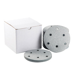 Taurus 5-inch 6-hole dry sanding paper disc sandpaper sheet self-adhesive air sander white sandpaper polishing sanding flocked sandpaper