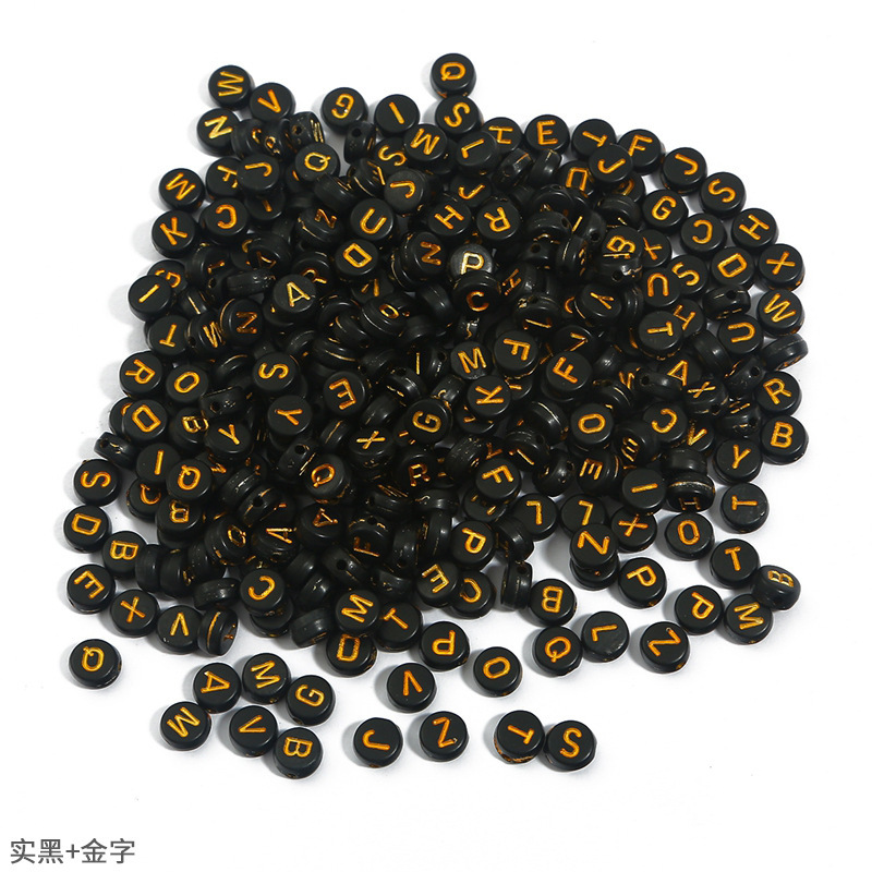 透明アクリル文字ビーズ手作りdiy自作ビーズネックレスキーホルダーアクセサリーブレスレット編み|undefined