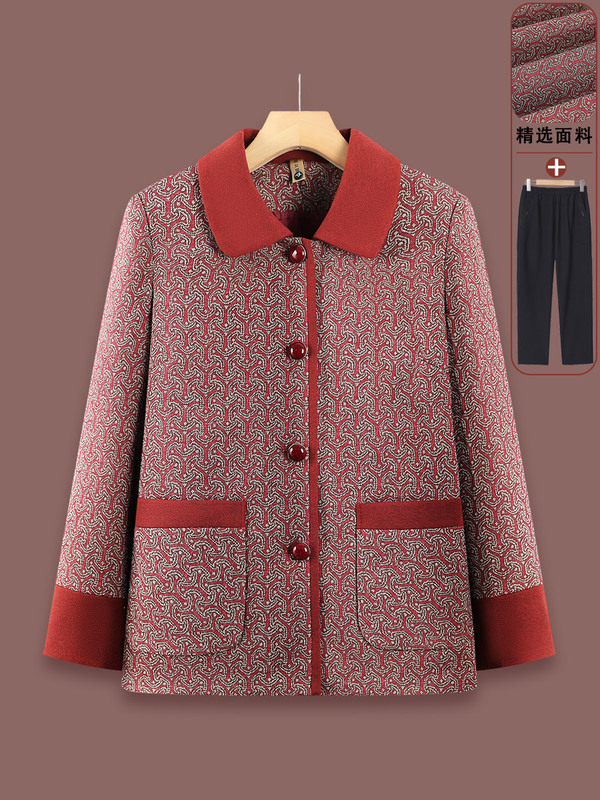 New Spring and Autumn Jackets for Middle-Aged and Elderly Women, Loose and Fashionable Tops for Mothers, Spring Clothing for Seniors, Grandma's Chanel-Style Coat