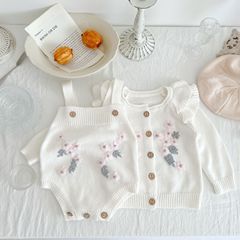 2022ベビー子供3-6-9月赤ちゃんスーツの花のコートの背もたれ