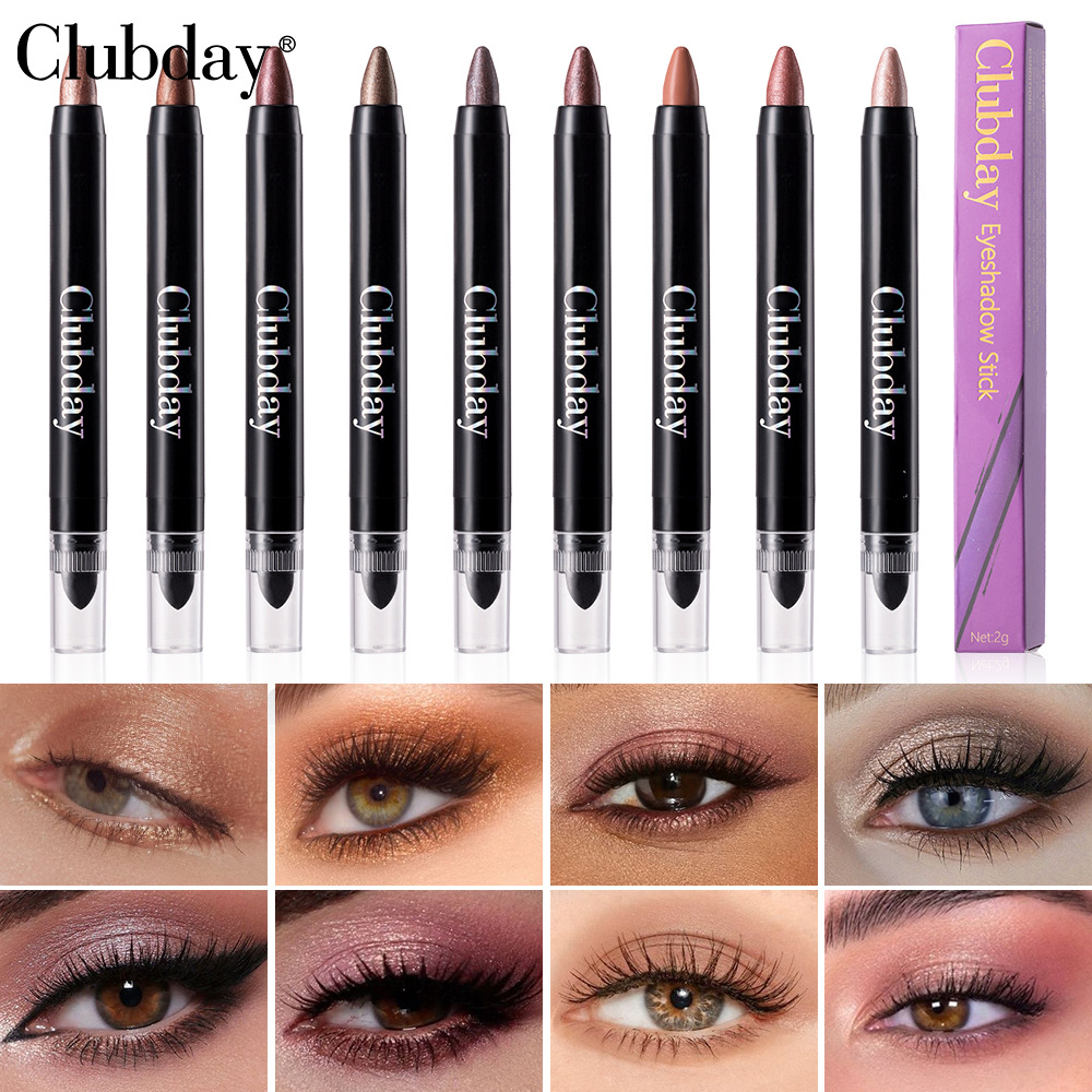 Clubday Cross-border Double-headed Pearlescent Eyeshadow Stick, long-lasting waterproof, lazy eye makeup brightening, high-gloss, under-eye Eyeshadow pen undefined