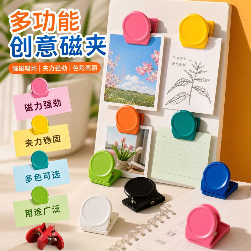 Candy Color Student Information Bill Holder Multifunctional Metal Refrigerator Sticker Message Holder Magnetic Note Storage Clip Candy Color Student Information Bill Holder Multifunctional Metal Refrigerator Sticker Message Holder Magnetic Note Storage Clip