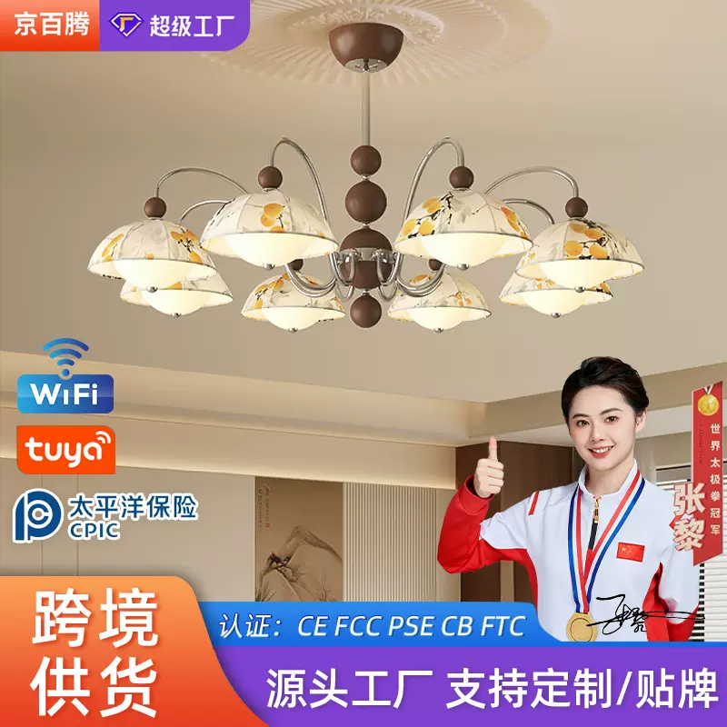 2025新款吸顶灯卧室高级感吊灯中古风客厅全屋套餐吸顶灯中山灯具