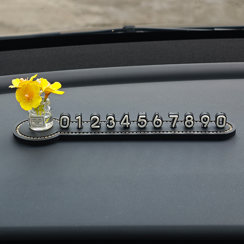 노란색 큰 머리 꽃 다이아몬드가 박힌 정지 신호 [숫자 4세트]