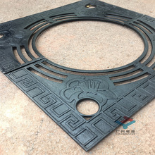 铸造工厂批发铸铁树池盖板广州木棉花浮雕树篦子正方形户外井盖