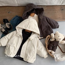 男童棉服儿童棉袄冬季2025新款夹棉连帽时髦上衣男孩洋气外出外套