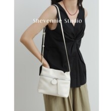 2026 长期主义 极简头层牛皮拉链小方包单肩斜垮托特包女包