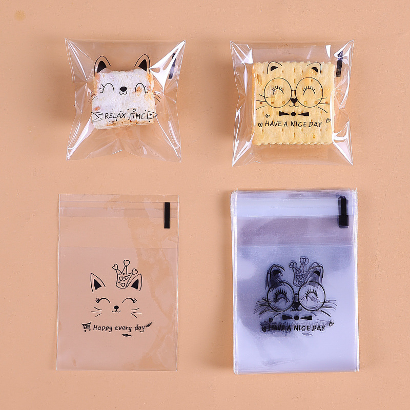 Navidad auto-Sellado bolsa pegajosa copo de nieve bolsa de embalaje crujiente máquina de sellado bolsa Año Nuevo leche azufaifo Galleta de vaca papel de embalaje azúcar