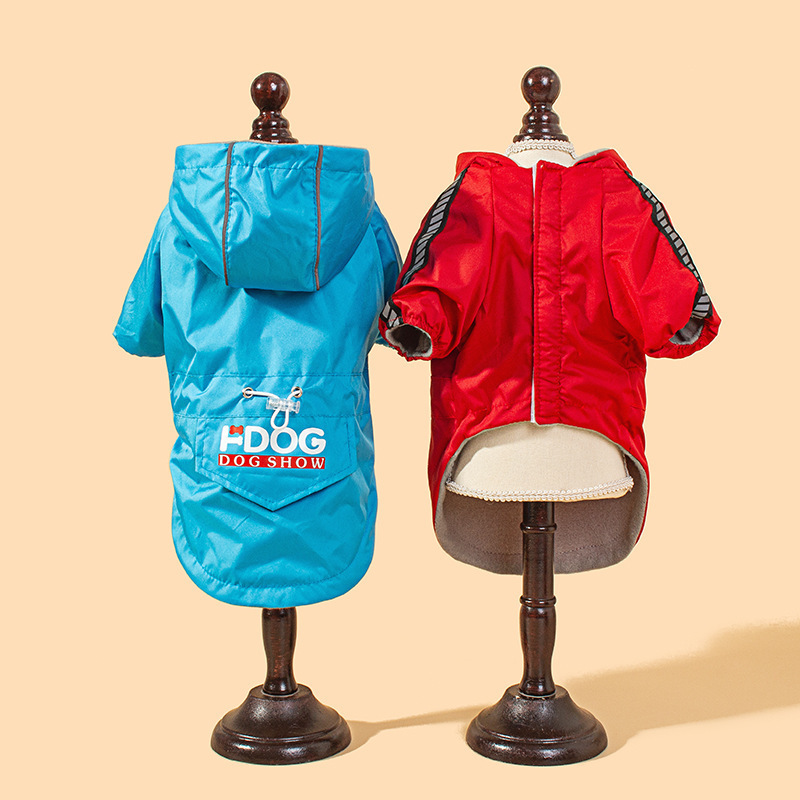 Dog Hooded Rain Clothes Charge Clothes Medium and Large Dog All-inclusive Two-legged Waterproof Golden Retriever Pet Poncho