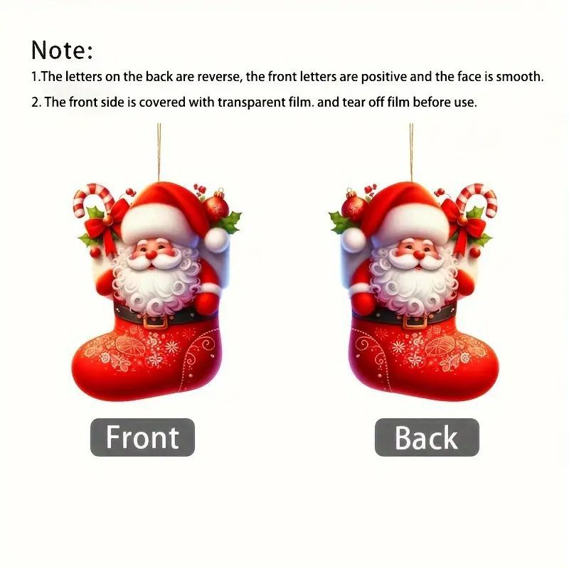 Nuevos productos de Navidad Santa serie de decoraciones de árbol de Navidad para automóviles colgante acrílico image 5
