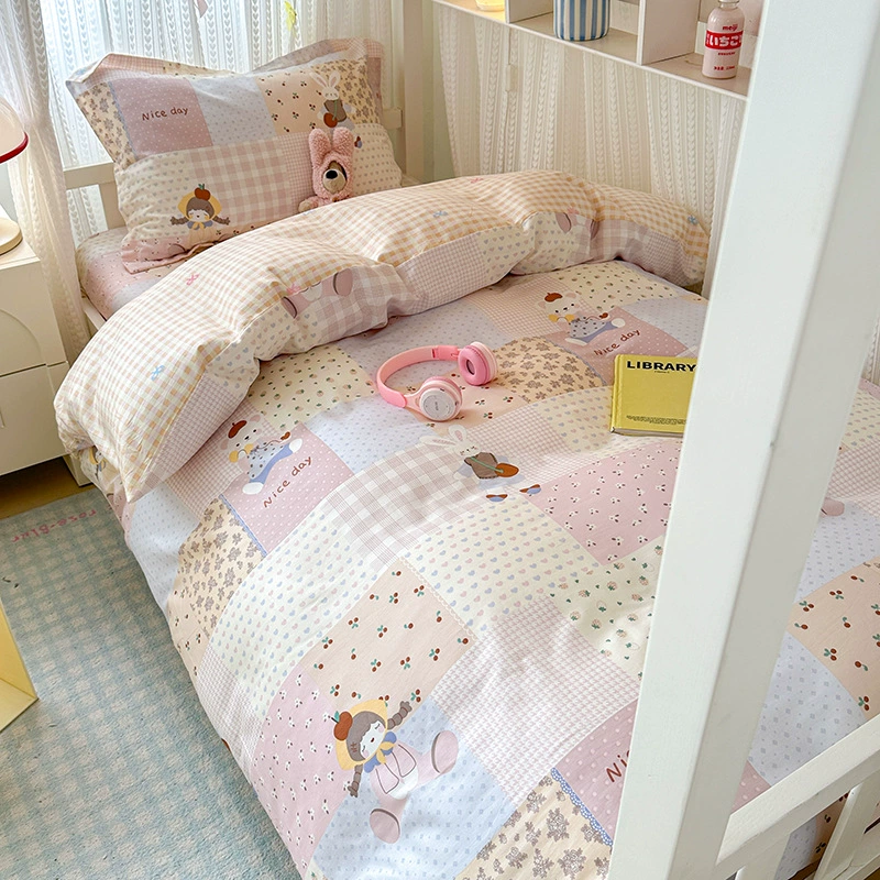 Cotton 3-Piece Bedding Set with Pillowcases — Breathable sheets in assorted cute prints