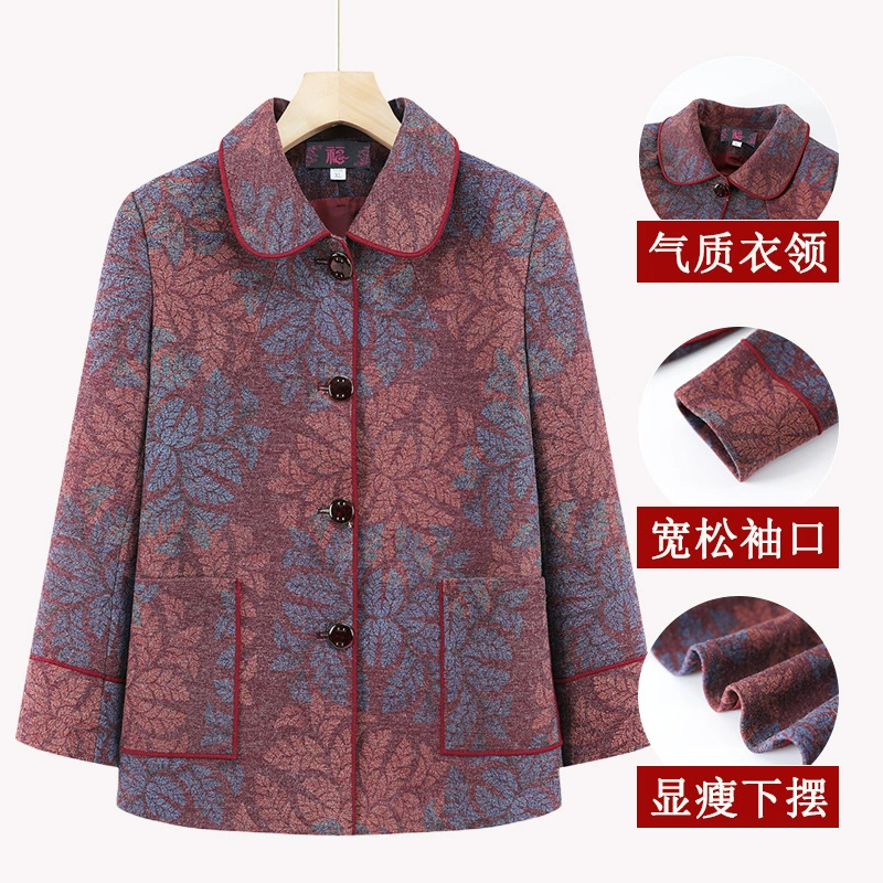 Autumn warm jacket for mother, for middle age, oversize