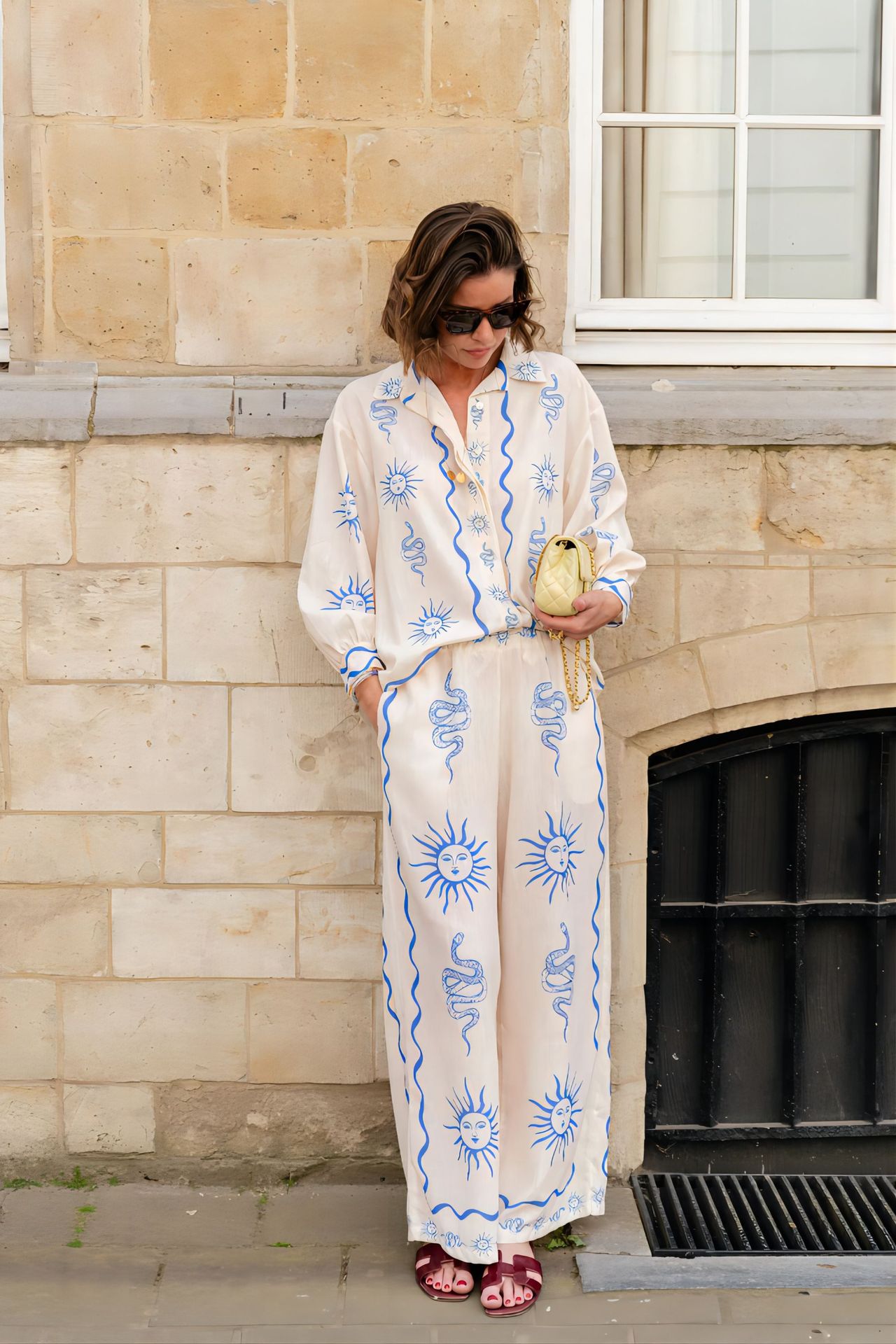 Holiday Street Women's Casual Streetwear Sun Snake Linen Polyester Printing Pant Co-ord Set Pants Sets display picture 3