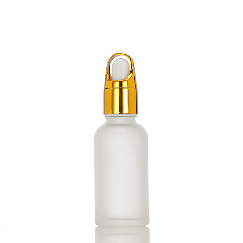 Botella de aceite esencial de vidrio transparente al por mayor botella vacía cabeza de caucho de arena cubierta botella de cosméticos 30ml botella de muestra pequeña image 10