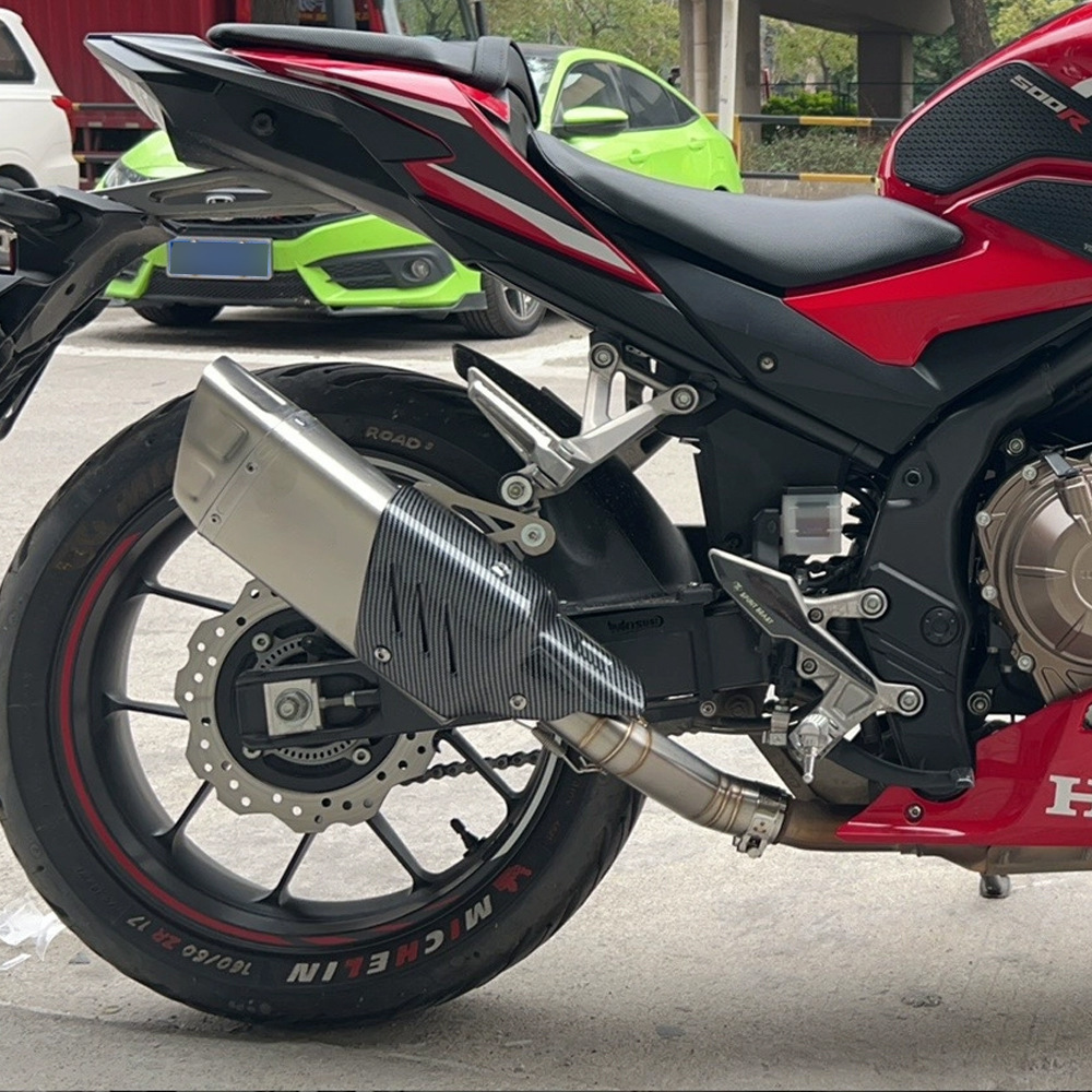 Scorpio oblique quadrangular carbon fiber exhaust ninja400 Kawasaki ZX4R modified GM3J GM4J silencer exhaust