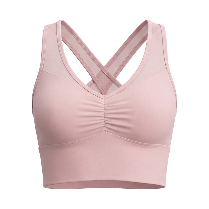 New high-elasticity quick-dry sports bra, shockproof yoga wear, fitness tank top for women, stylish back yoga top