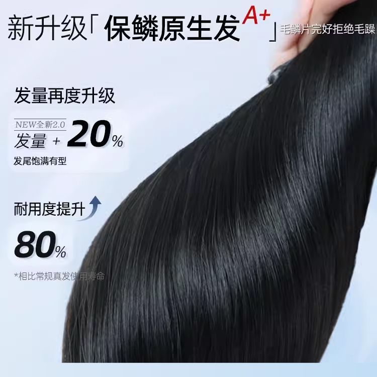假发女高端双递针真发全真人发自然时尚八字刘海偏分锁骨发全头套|undefined