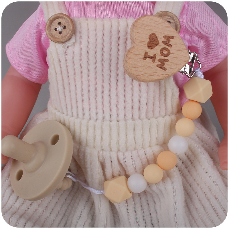 Suministros para bebés amor Haya clip calmante bebé cuentas de silicona mordedura pezón molar cadena anti-caída Amazon