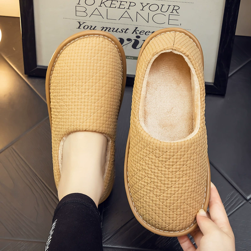 Туфли из пуховой ткани женские сумки и домашние пары в помещении нескользящие мягкие подошвы с бархатными ватными тапочками с мужчинами