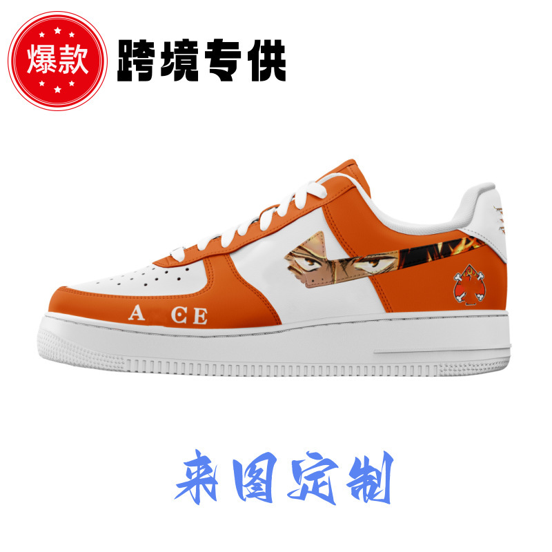 Cross-Border Digital Printing Fashion Sneakers for Men and Women, Couple Style, Cartoon Design, Air Force One Pattern Customization Cross-Border Digital Printing Fashion Sneakers for Men and Women, Couple Style, Cartoon Design, Air Force One Pattern Customization