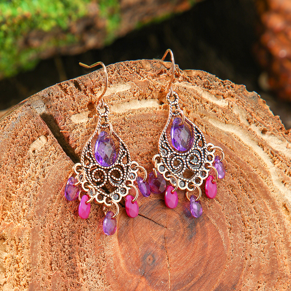 15g Weight Alloy Ear Needle Material Drop Earrings Classification 1 Pair Quantity Daily, Street Occasion Zinc alloy Material Geometric Pattern All Seasons Season Women's Gender Polished Finish Ethnic Style Style 1 Pair Ethnic Style Geometric Zinc Alloy Drop Earrings 8