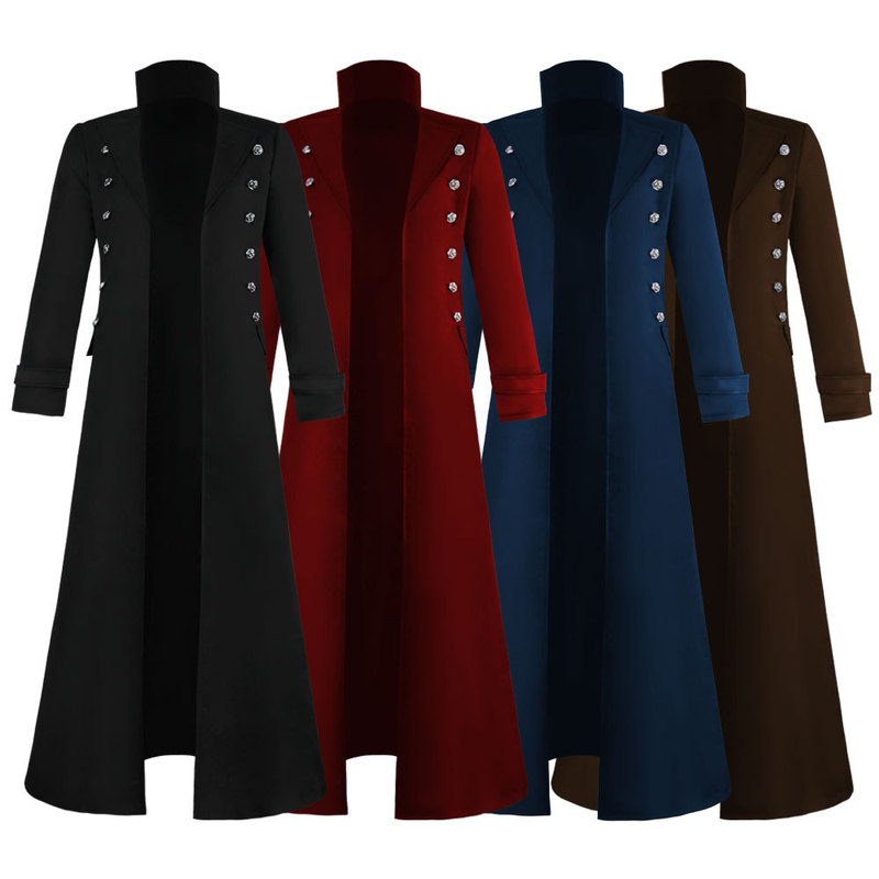 Men's Steampunk Retro Jacket Gothic Victorian Uniform Halloween Cos Costume