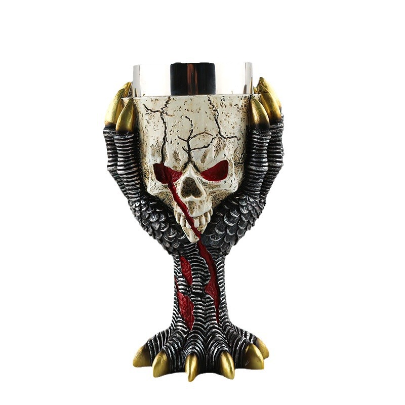  New Creative Skull Resin Wine Glass Home Desktop Decoration Goblet Beer Mug Halloween Gift