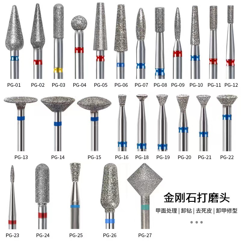 Manicura transfronteriza Cabezal de esmerilado de diamante ruso tratamiento frontal superficie de uñas pulido bolsillo pequeño herramienta de manicura