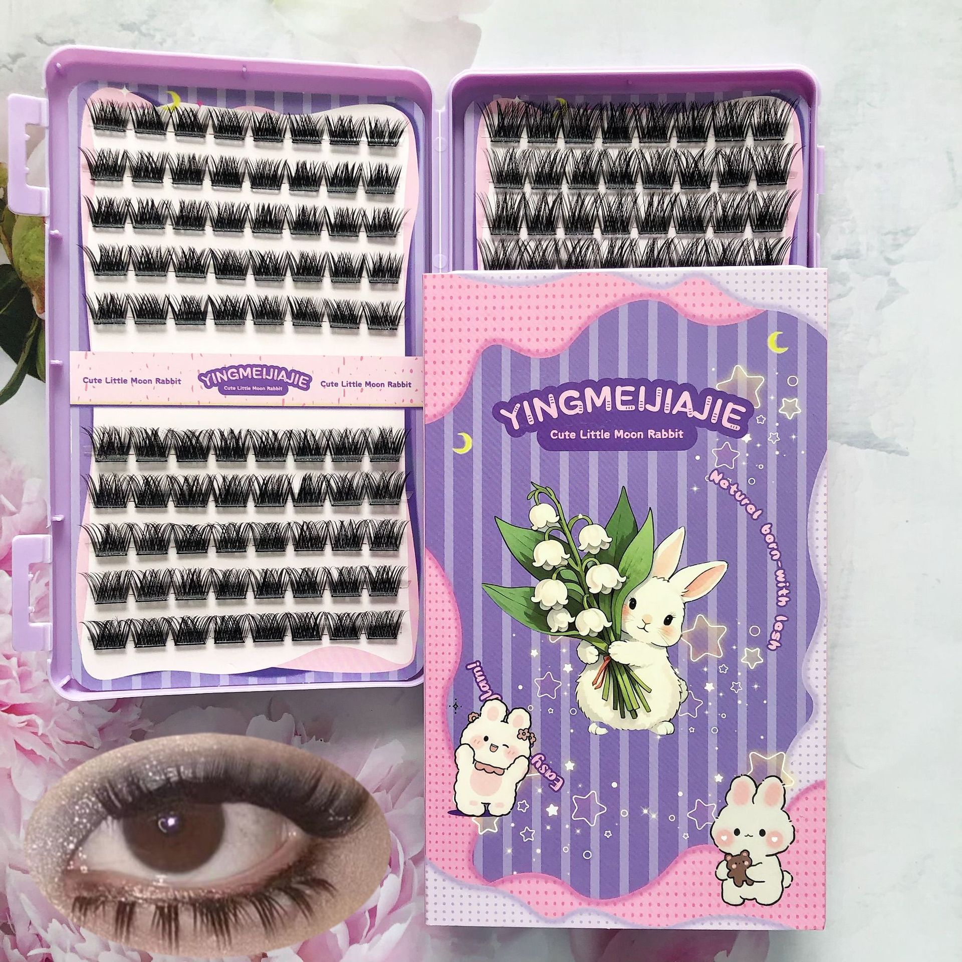 20 filas de paquete de regalo de pestañas falsas transfronterizas YF28 estilo natural y estilo de juego de roles sin pegamento de pestañas falsas