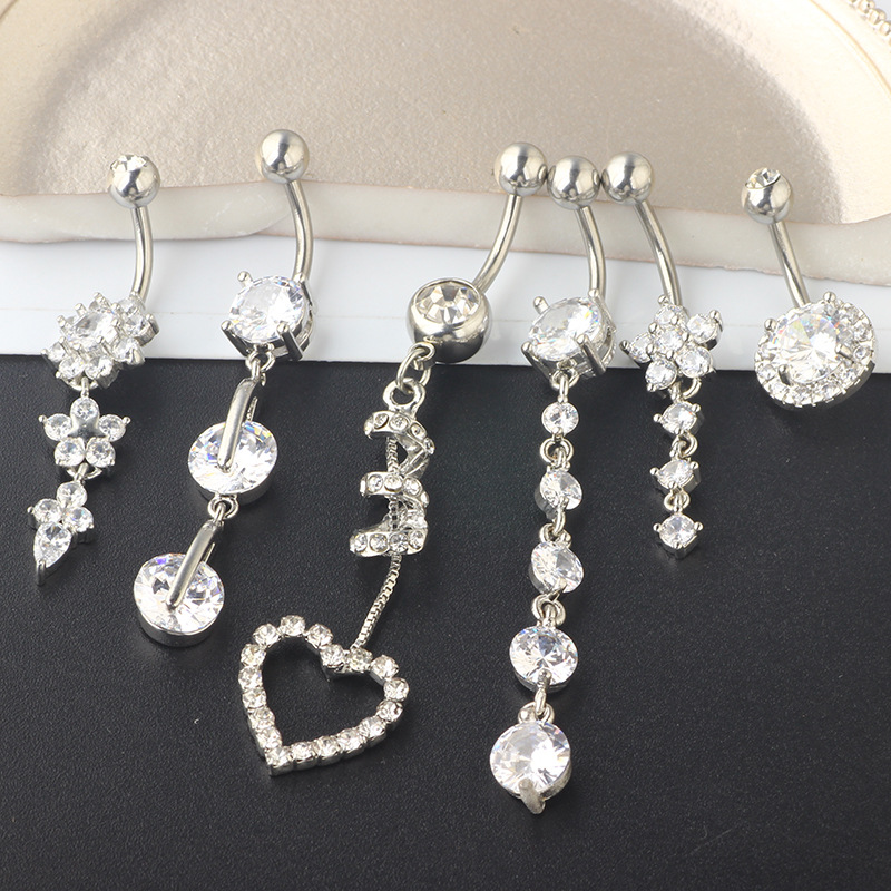Sell Good Amazon Belly Button Ring Set Navel Ring Body Piercing Jewelry 6-Piece Set detail image 7