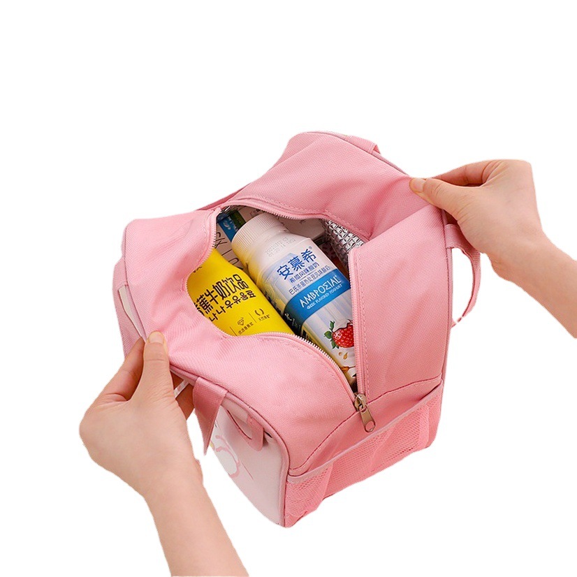 Bolsa de almuerzo aislada para estudiantes bolsa de almacenamiento bolsa de almuerzo portátil de gran capacidad bolsa de almuerzo de película de papel de aluminio engrosada bolsa de almuerzo al por mayor