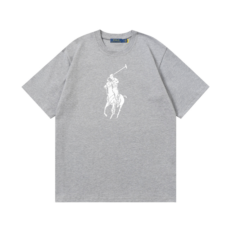 クロスボーダー 25ssRL Laff's 高品質刺繍ロゴ ルーズコットン 半袖 メンズ レディース おしゃれで万能なTシャツ|undefined