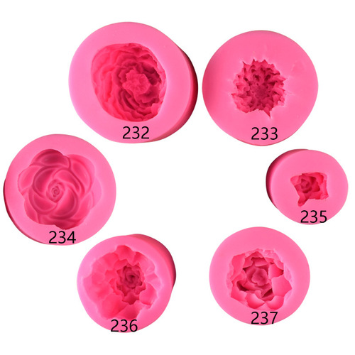 Rose Flower Small Flower Peony Chrysanthemum Fondant Silicone Mold Succulent DIY Gypsum Cake Decoration Mold 