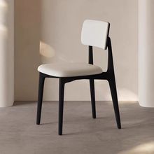 实木餐椅家用意式极简中古风复古椅子餐厅酒店样板间靠背餐桌凳子