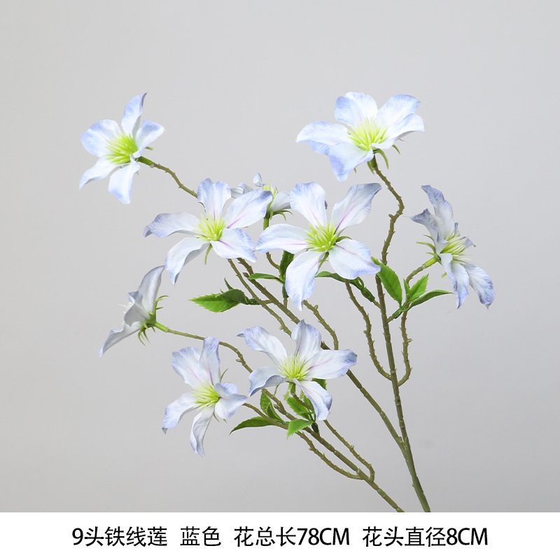 蓝色仿真花高级感逼真假花仿真玫瑰花婚庆婚礼装饰插花花束热销批|undefined