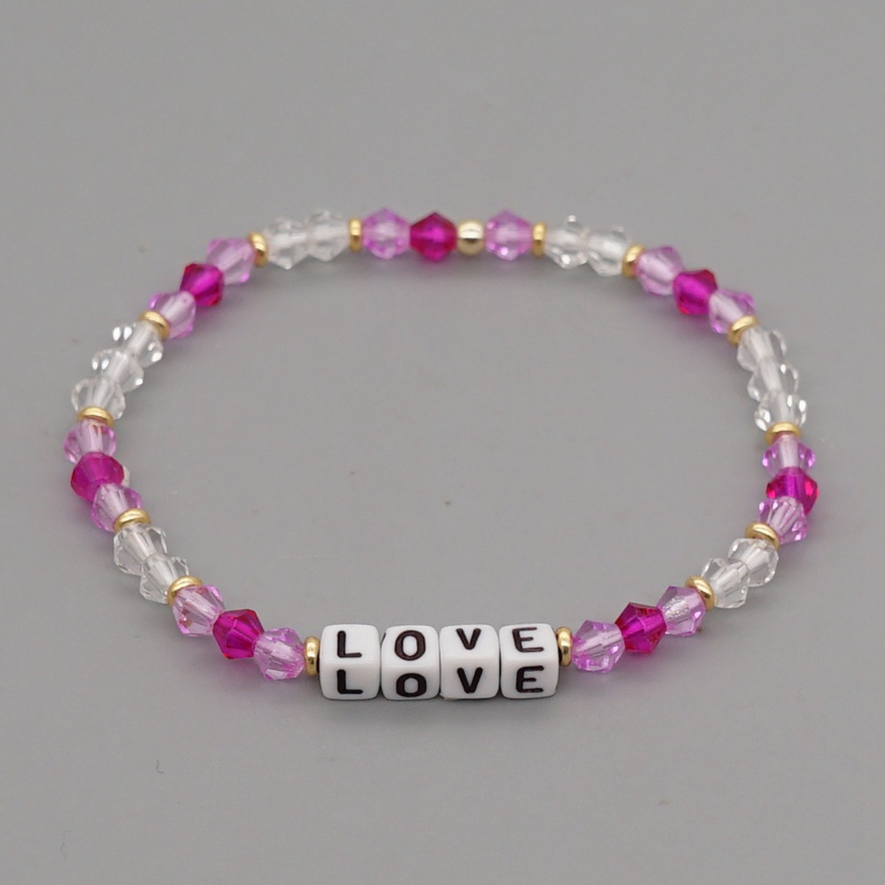 Korean Style Simple Letter Diamond Crystal Bracelet Wholesale display picture 5