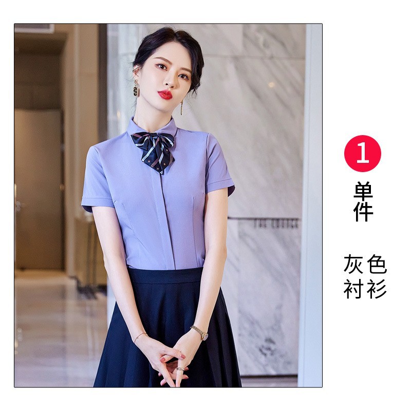 Gray short-sleeved shirt LLY0661