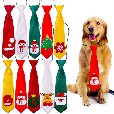 Manufactor goods in stock Christmas Pets decorate necktie Big dog Golden Retriever German Shepherd Solid Plush parts necktie