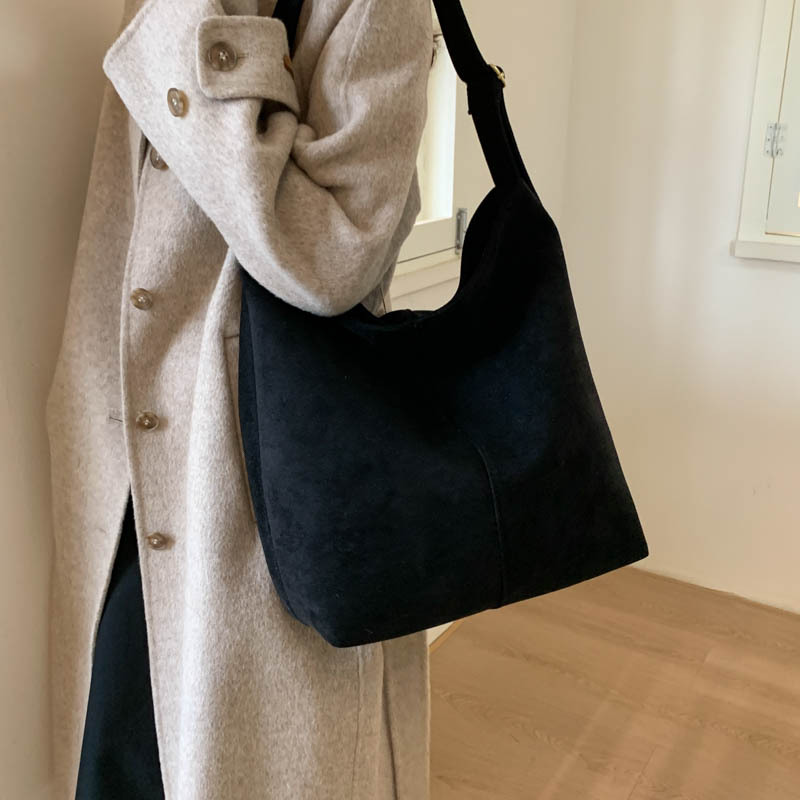 Bolso de mujer 2025 nuevo otoño invierno alto grado esmerilado gran capacidad bolso de cubo de transporte tote bolso de hombro