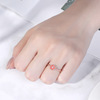 Small design genuine ring, 925 sample silver, on index finger, Birthday gift