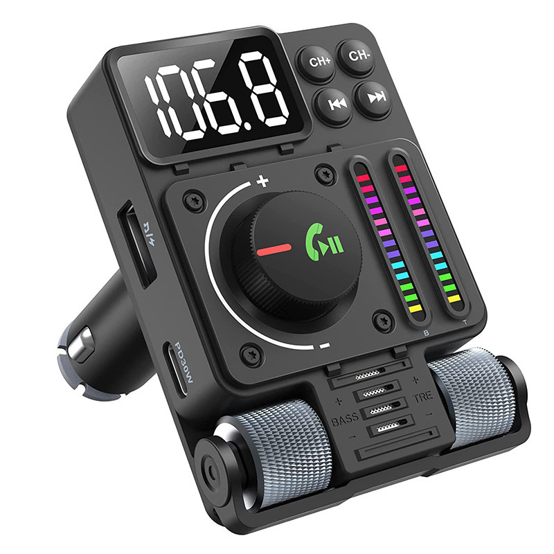 MT01車載mp3 bluetoothハンズフリーfm送信機PD30W急速充電車充電hifi音楽車再生放送|undefined