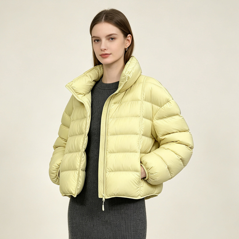 Xin Ge 90% White Duck Down Lightweight Down Jacket for Women, Short Style, Stand Collar, Winter, Petite, Versatile, Multi-Color, Warm Outerwear