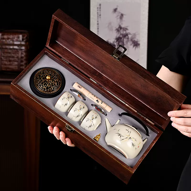 汝窑茶具套装礼盒公司周年庆活动实用礼品送长辈商务伴手礼定logo