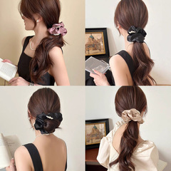 RUDAN Summer New Collection Solid Color Satin Elastic Elegant Hair Accessories for Women, High-End Retro Lightweight Luxury Pearl Hair Tie