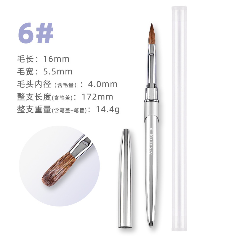 Venta directa de fábrica transfronteriza nuevo pelo de visón uñas arte pluma de cristal Kolinsky100 puro pelo de visón pluma de cristal tallada