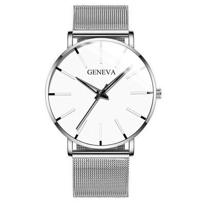 Silver shell white surface silver mesh belt