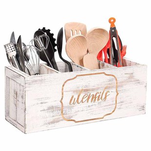 Amazon's Hot Wooden Tableware Storage Box Kitchen Utensils Spoons Spatula Chopsticks Tableware Storage Box Storage Rack