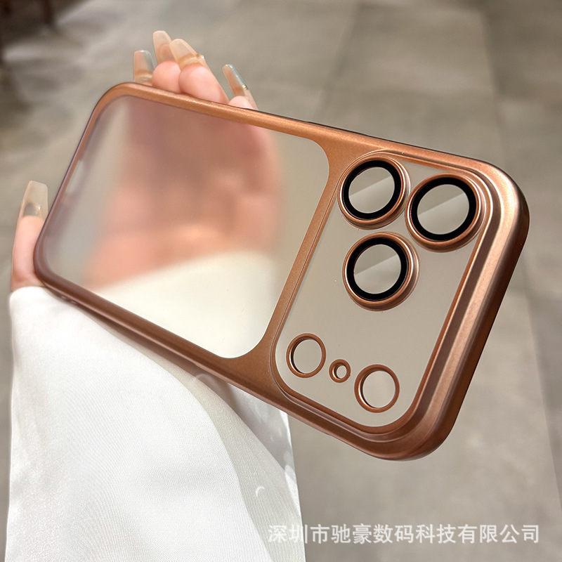 适用iPhone17promax原机磨砂电镀手机壳苹果16全包防摔PC保护套14|undefined